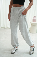 Bluza dresowa damska z kapturem oversize szeroka bawełniana z pętelki viralowa szara