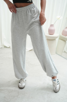 Bluza dresowa damska z kapturem oversize szeroka bawełniana z pętelki viralowa szara