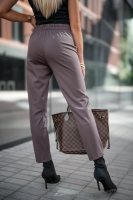 ETIENNE spodnie cygaretki z dzianiny mleczna czekolada