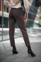 ETIENNE spodnie cygaretki z dzianiny gorzka czekolada