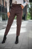 ETIENNE spodnie cygaretki z dzianiny gorzka czekolada