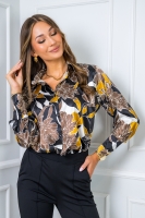 Koszula Damska Satynowa w Kwiaty Elegancka Bluzka Satyna Premium