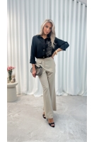 Koszula damska motyw kwiatowy czarna elegancka luźna do pracy