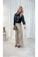 Koszula damska motyw kwiatowy czarna elegancka luźna do pracy