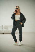 Bluza kardigan z kieszeniami - czarna