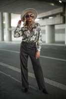 Koszula damska 100% wiskoza z printem elegancka bluzka na guziki