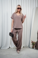 Elegancki komplet damski – styl, wygoda i ponadczasowa elegancja - mocca