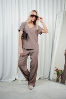 Elegancki komplet damski – styl, wygoda i ponadczasowa elegancja - mocca