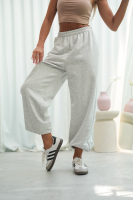 Bluza dresowa damska z kapturem oversize szeroka bawełniana z pętelki viralowa szara