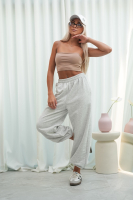 Bluza dresowa damska z kapturem oversize szeroka bawełniana z pętelki viralowa szara