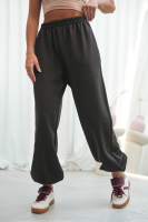 Bluza dresowa damska z kapturem oversize szeroka bawełniana z pętelki viralowa dark chocolate