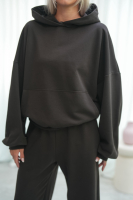 Komplet dresowy damski viralowa oversize bluza spodnie baggy bawełniane z pętelki fango