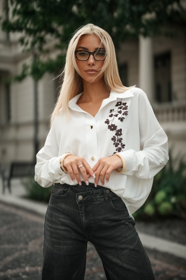 Koszula UNI haft - śmietana