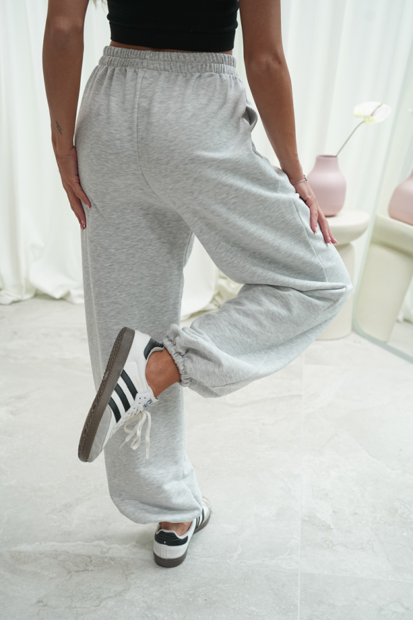 Bluza dresowa damska z kapturem oversize szeroka bawełniana z pętelki viralowa szara