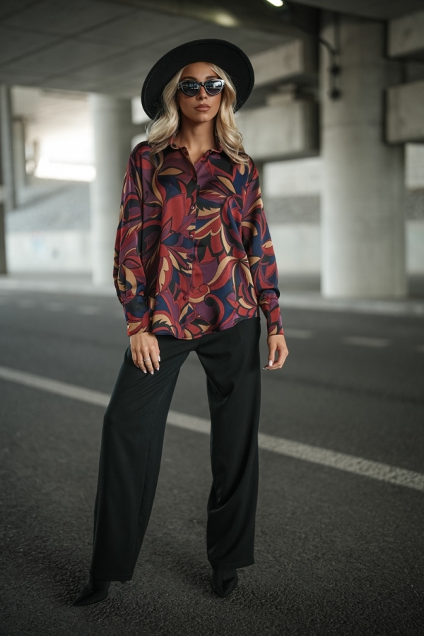 Elegancka koszula damska wiskoza 100% z nadrukiem premium