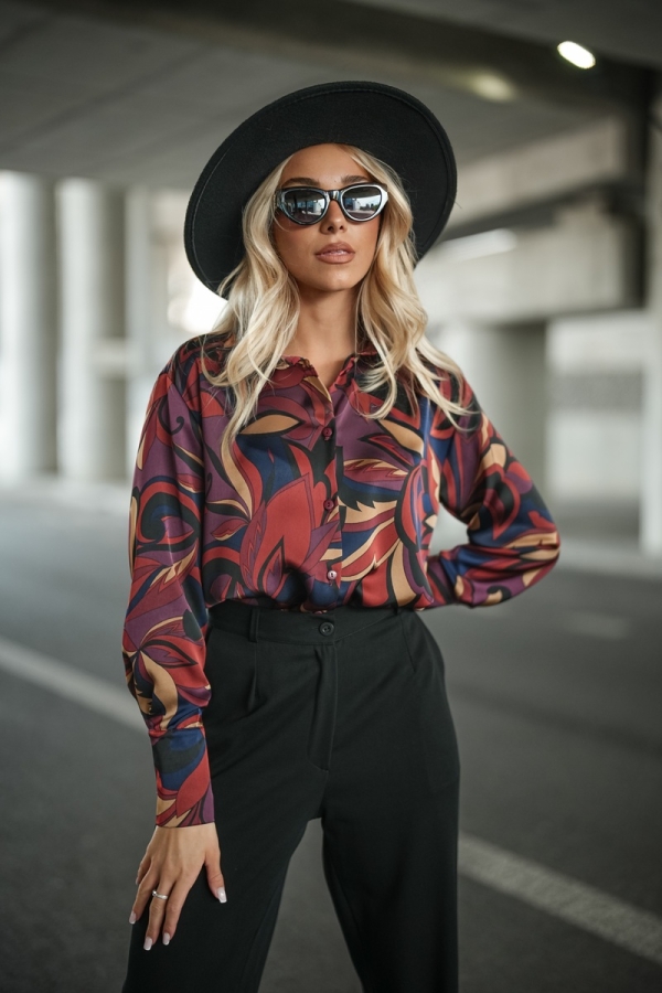 Elegancka koszula damska wiskoza 100% z nadrukiem premium